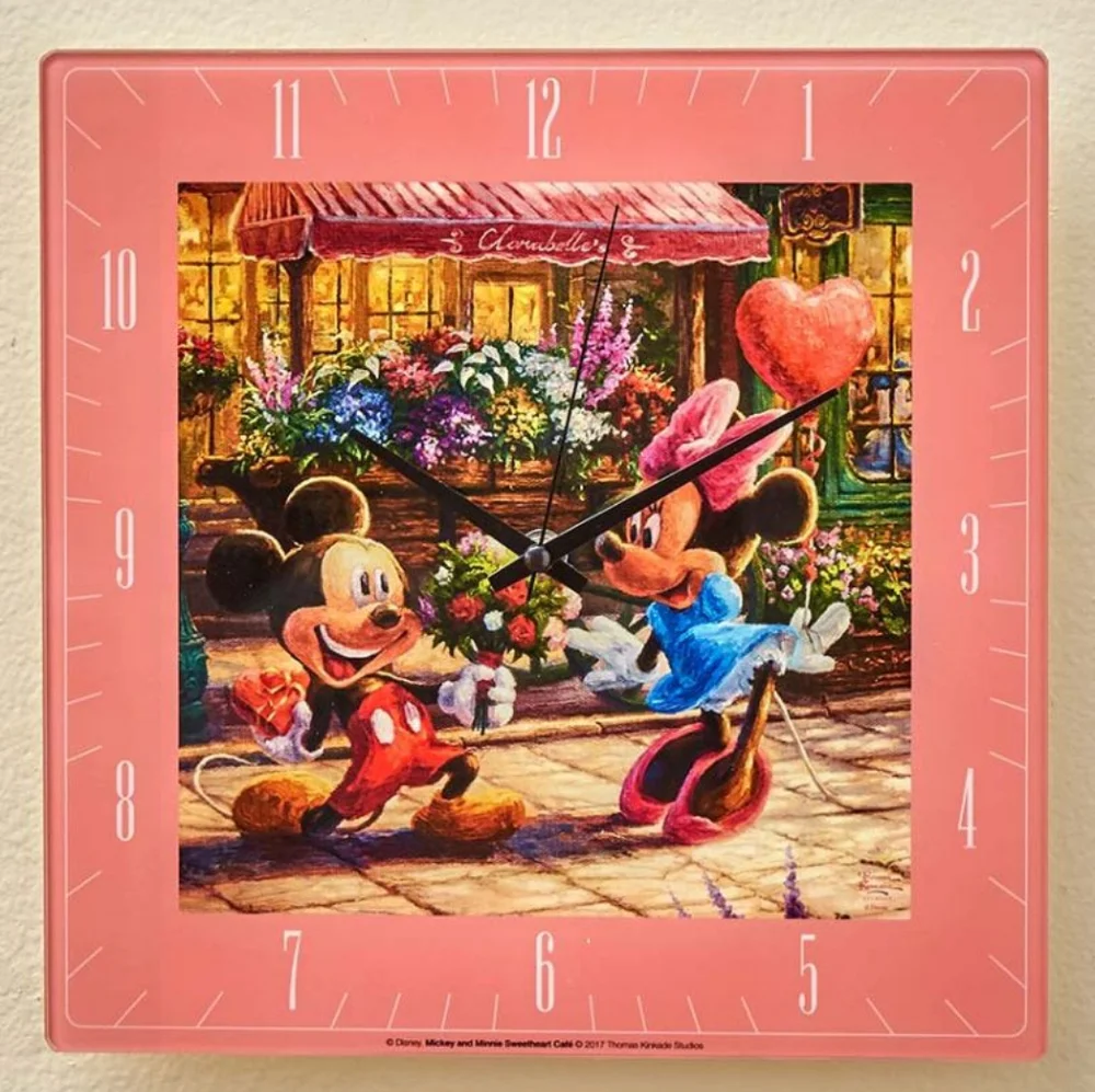 Mickey and Minnie Thomas Kinkade Clock